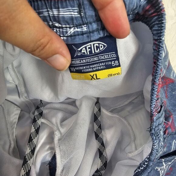 AFTCO YOUTH BOAT BAR SHORTS  Youth Size XL Blue Yaht Swim Trunks - Picture 8 of 8